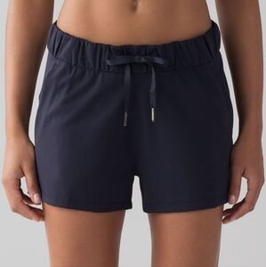 Lululemon On The Fly Navy Shorts